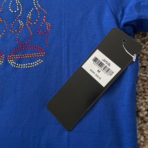 bebe | Tops | Bebe Logo Basic Rhinestone Blue Soft Cotton T Shirt Top ...